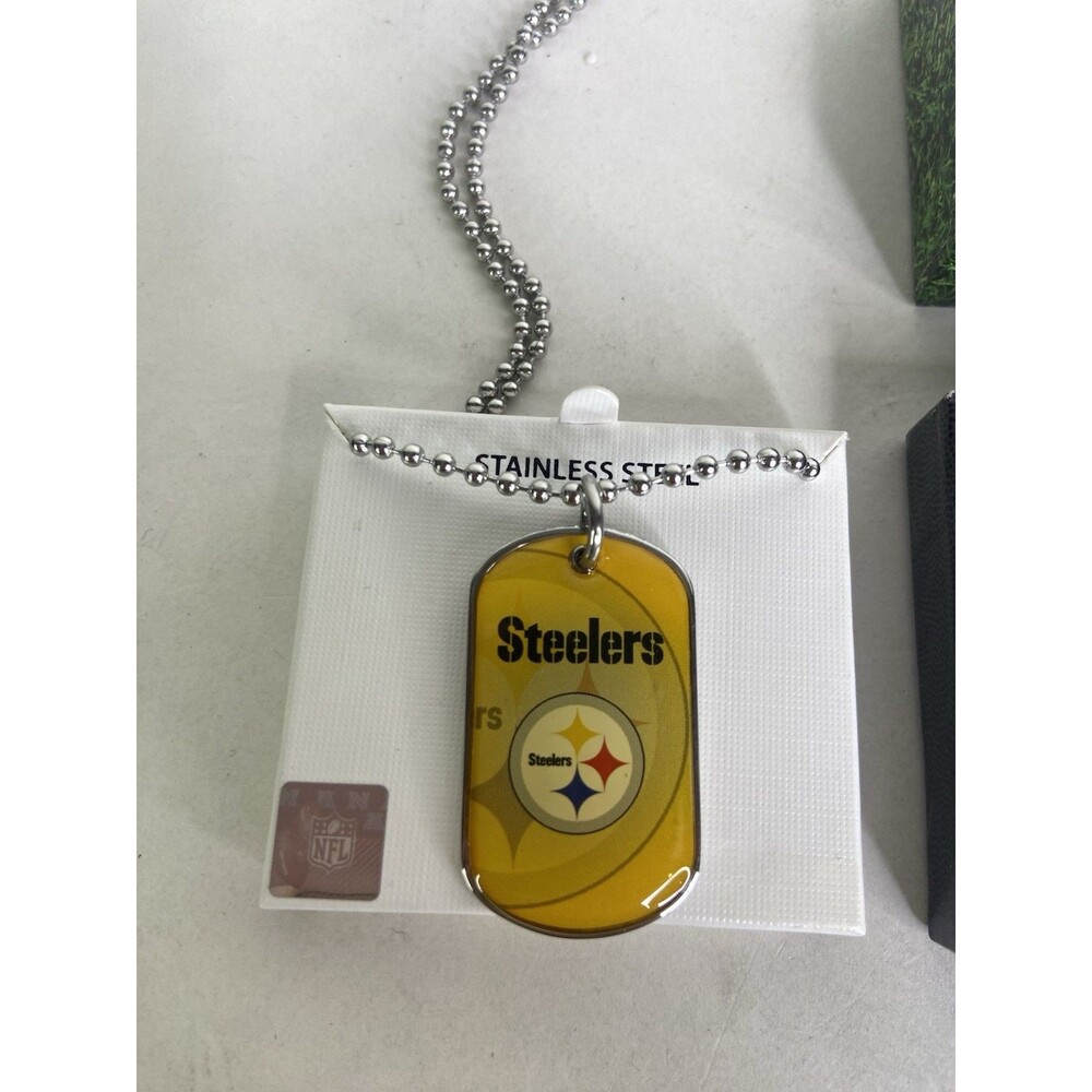 Pittsburgh Steelers Dog Tag Necklace Stainless Steel NFL Licensed with Gift Box
